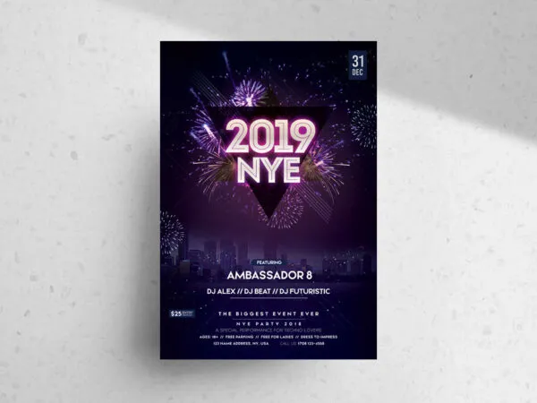 Modern Urban New Year Party Flyer Template 1