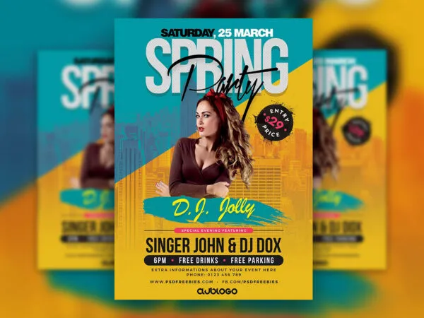 Modern Urban Spring Club Party Flyer Template 1