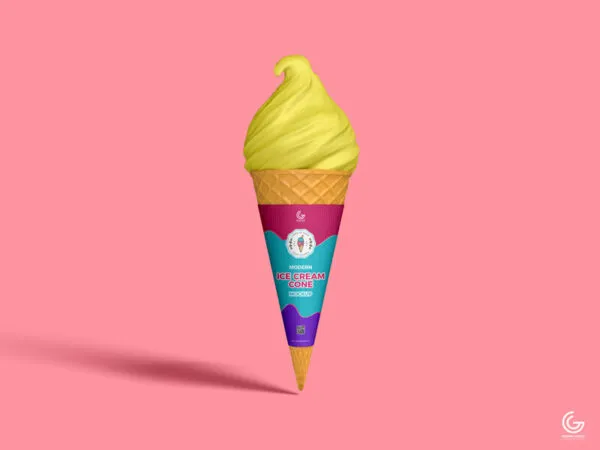 Modern Vertical Ice Cream Cone Mockup 1
