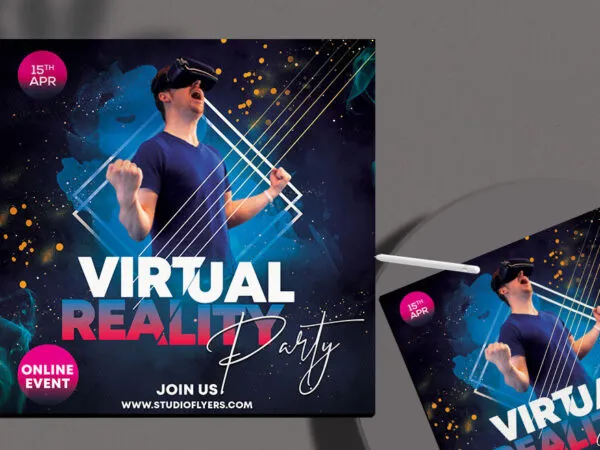 Modern Virtual Party Flyer Instagram Template 1