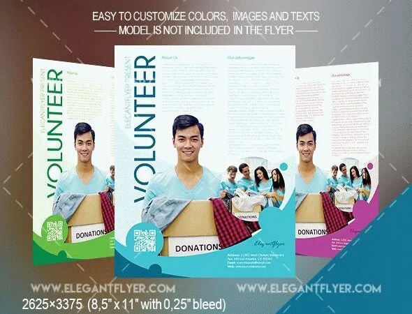 Modern Volunteer Flyer and Facebook Cover Template 1