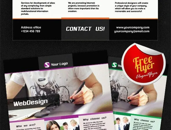Modern Website Design Agency Flyer and Facebook Cover Template 1
