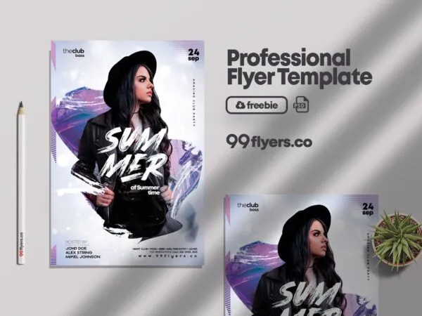 Modern White Club Event Flyer Template 1