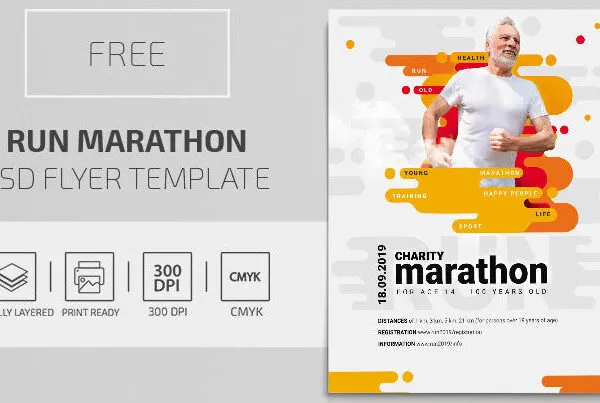 Modern White Marathon Flyer Template 1
