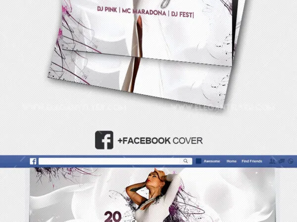 Modern White Nightclub Party Flyer Instagram Post and Facebook Cover Template 1