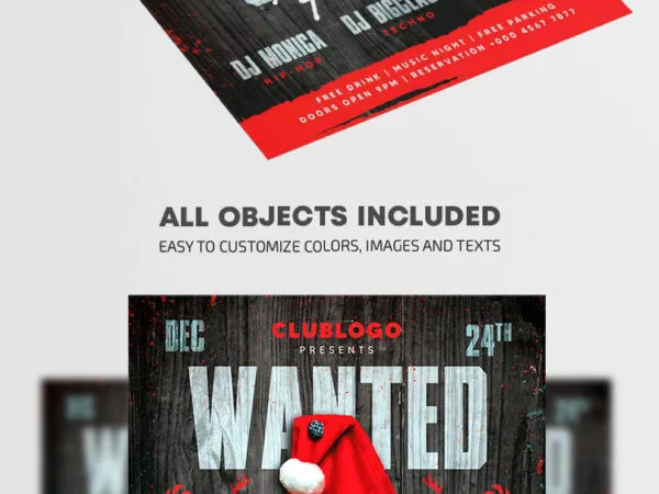Modern Wooden Christmas Event Flyer Template 1