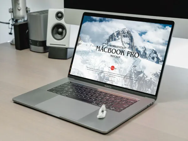 Modern Workstation MacBook Pro Mockup 1