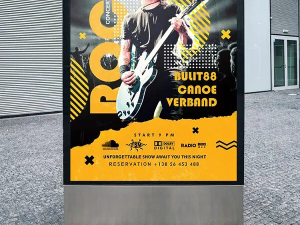 Modern Yellow Black Rock Concert Flyer Template 1