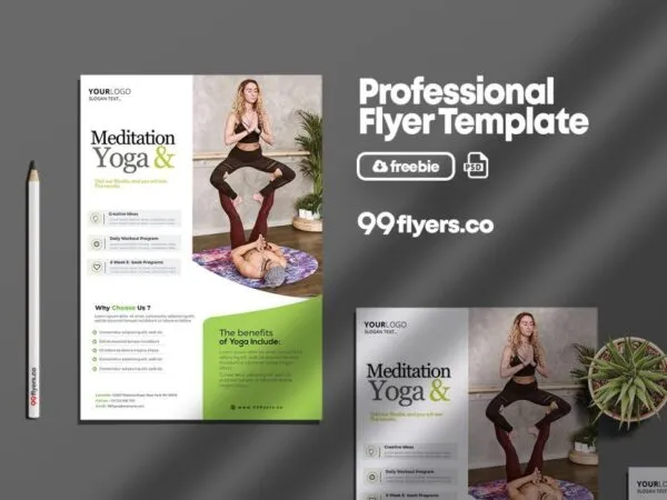 Modern Yoga Training Flyer Template 1