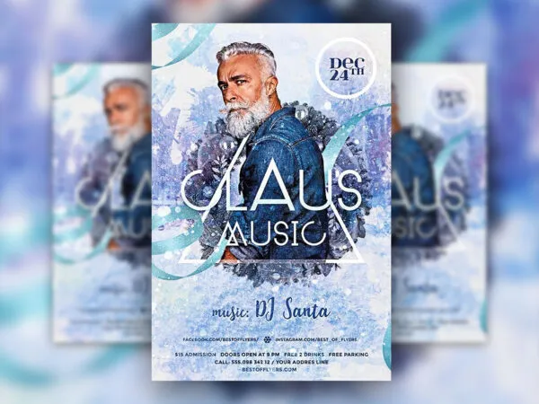 Modern and Floral DJ Music Party Flyer Template 1