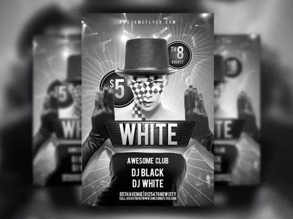 Monochrome Club Flyer Template 1