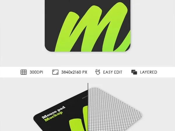 Mouse Pad Mockup in Two Different Sights 1