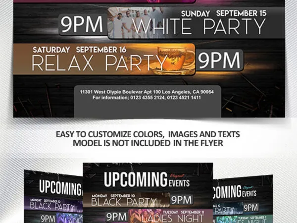 Multipurpose Club Events Flyer and Facebook Cover Template 1