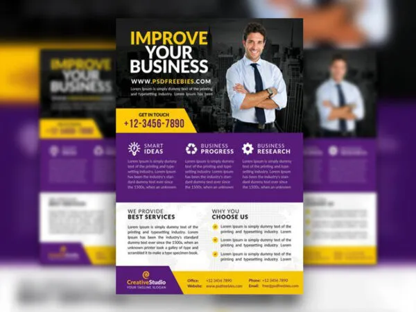 Multipurpose Flat Corporate Business Flyer Template 1