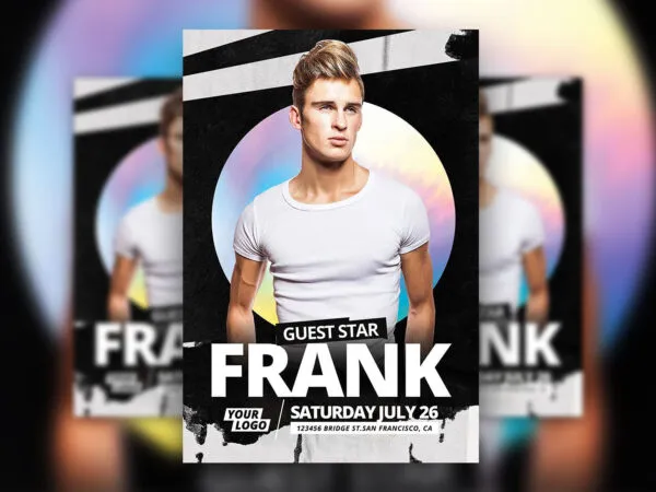Music Event Flyer Template Featuring Colorful Circle in Black Theme 1