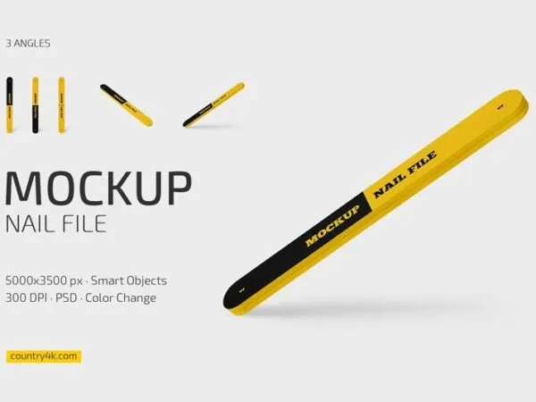 Nail File Mockup in 3 Showcases 1