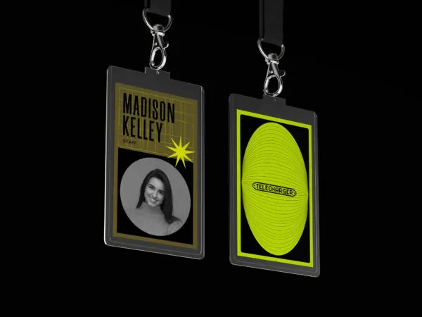 Name Tag Badge Mockup in Front View 1