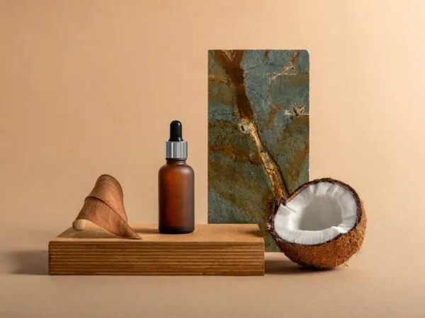 Natura Cosmetics Mockup on Wooden Board 1