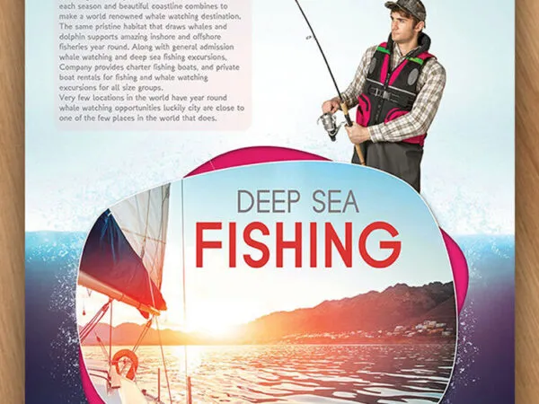 Nautical Deep Sea Fishing Flyer Template 1