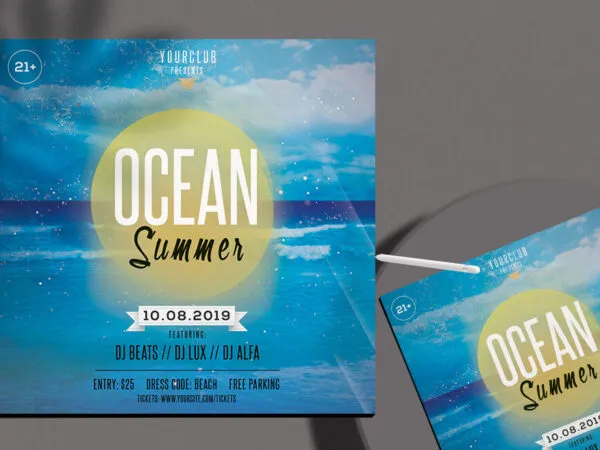Nautical Summer Event Flyer Template for Instagram Post 1