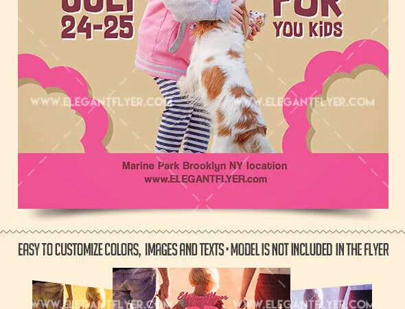 Neat Creative Childrens Holidays Flyer Template and Facebook Cover 1