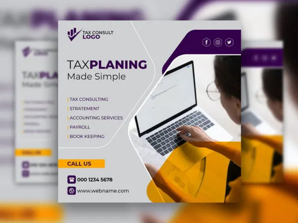 Neat Geometric Tax Flyer Instagram Post Template 1