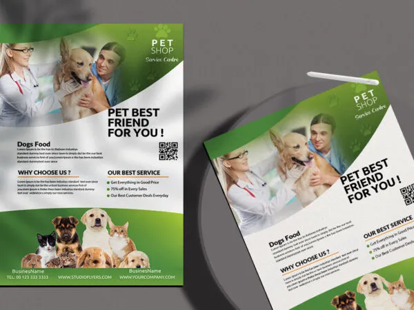 Neat Modern Pet Shop Flyer Template 1