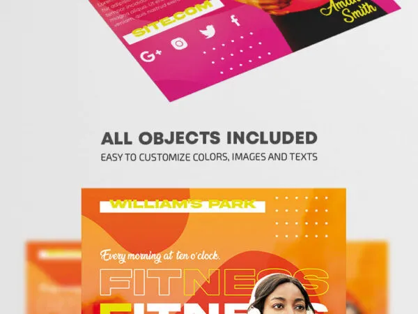 Neat Orange Fitness Event Flyer Template 1