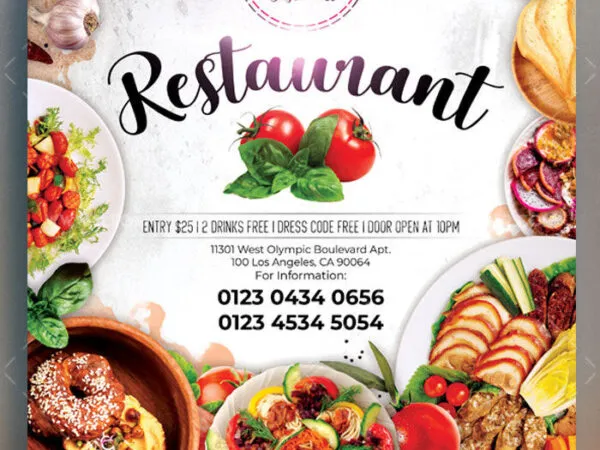 Neat Trendy Restaurant Event Flyer Template 1