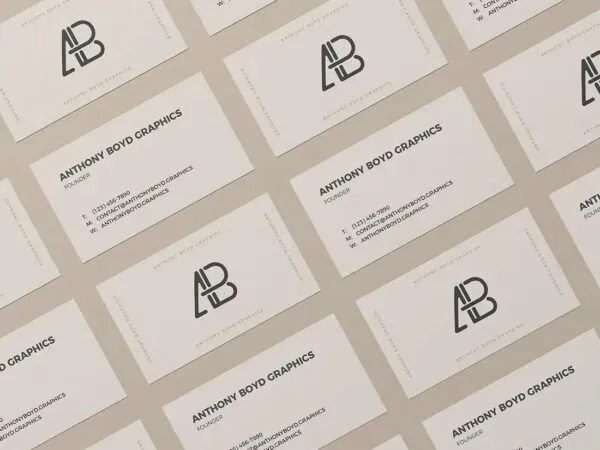 Neatly Arranged Business Card Grid Mockup 1