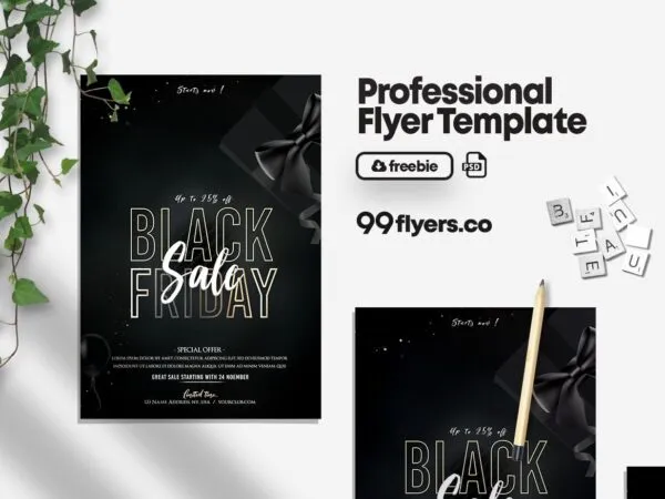 Neon Black Friday Event Flyer Template 1