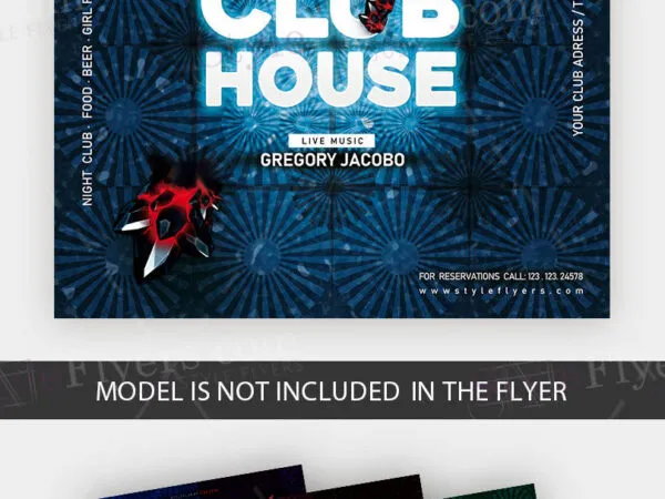 Neon Clubhouse Event Flyer Instagram Template 1