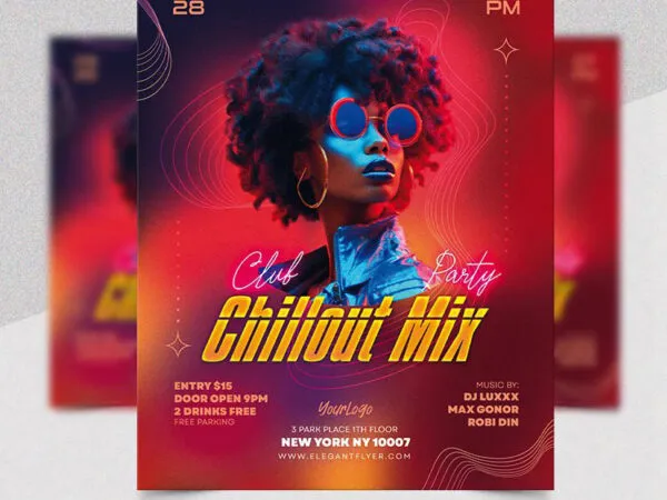 Neon Colorful Club Flyer Template 1