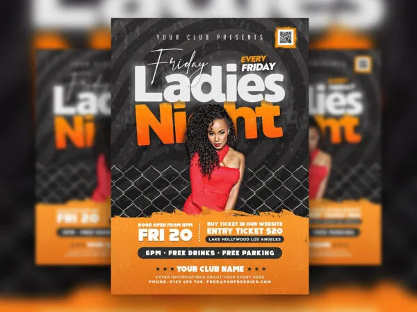 Neon Ladies Night Party Event Flyer Template 1