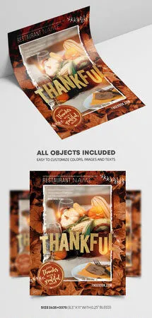 Nifty Modern Thanksgiving Event Flyer Template 1