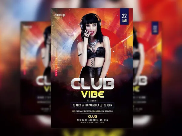 Night Club with Party Vibes Flyer Template 1