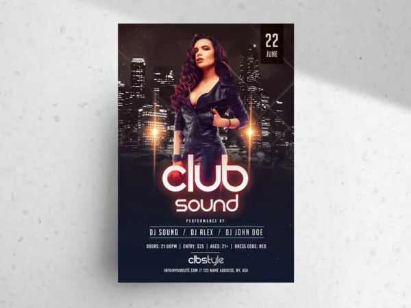 Night Urban Club Sound Flyer Template 1