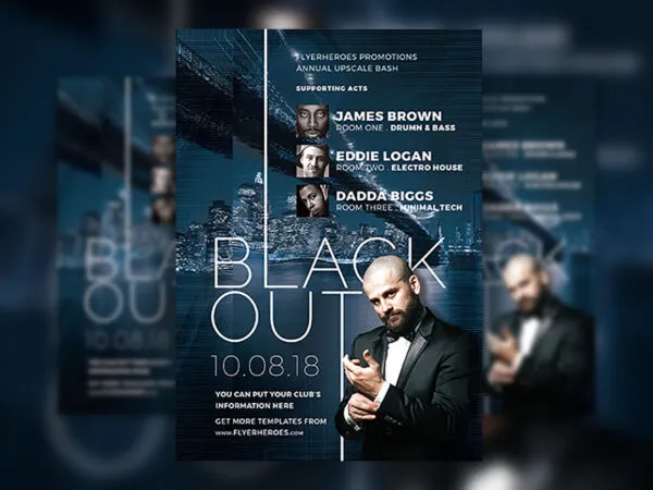 Nightclub Event Flyer Template Featuring New York City Night 1