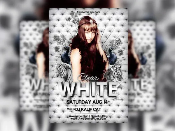 Nightclub Party Flyer Template with Deep Buttoned Background 1