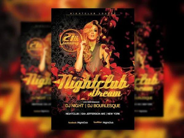 Nightclub Party and Live Performance Flyer Template 1