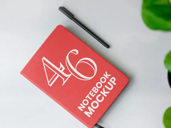 Notebook with Plant Mockup 1