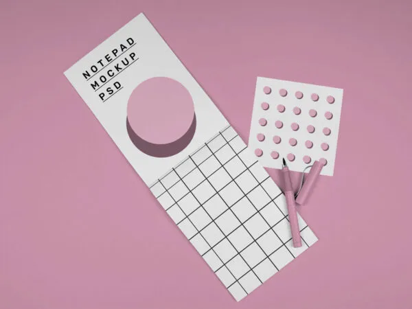 Notepad Mockup Along With A Pen 1