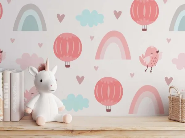 Nursery Wallpaper Mockup in Front View 1