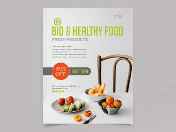 Off White Minimal Food Flyer Template 1