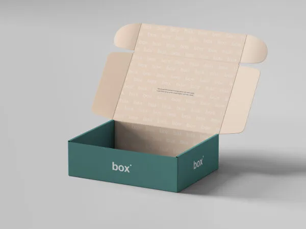 Open Cardboard Pinch Lockbox Mockup 1