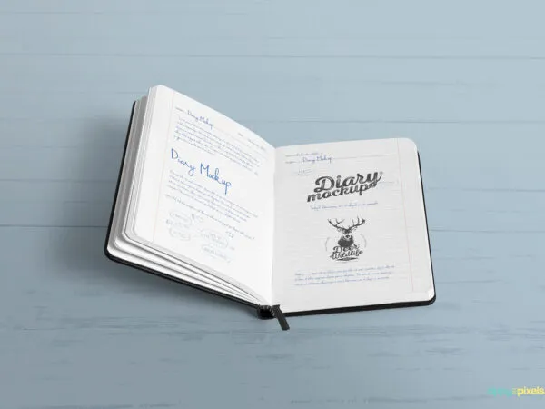 Open Hard Cover Diary Mockup 1
