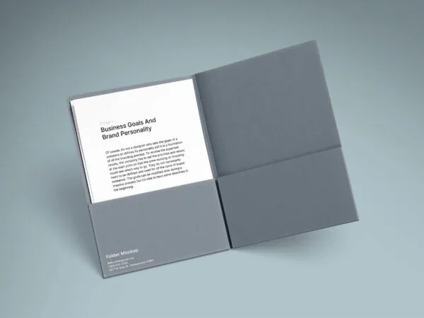 Open Inclined Folder Embedding A4 Paper Mockup 1