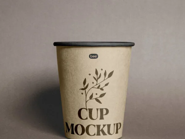 Open Paper Cup Mockup in Front Sight 1