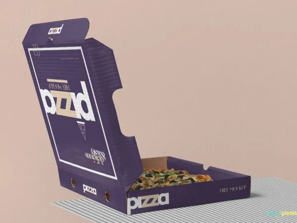 Open Pizza Box Mockup with Pizza 1