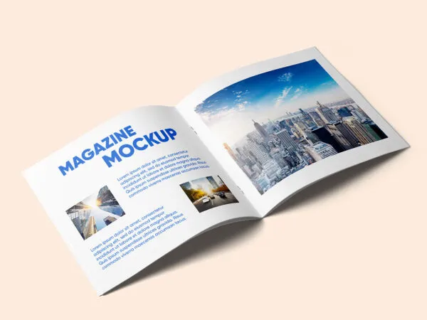 Open Soft Cover Magazine Mockup 1
